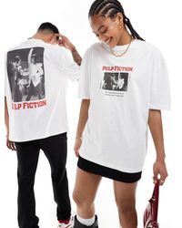 ASOS - Oversized License T-Shirt With Pulp Fiction Graphic Prints - Lyst