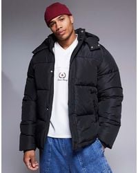 ASOS - Gewatteerd Jack Met Afneembare Capuchon - Lyst