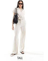 Pieces - Wide Leg Linen Trousers Co-ord - Lyst
