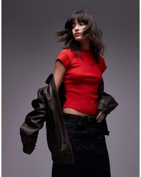 TOPSHOP - – geripptes, figurbetontes t-shirt - Lyst