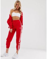adidas Originals Adicolor Locked Up Logo Track Trousers In Red
