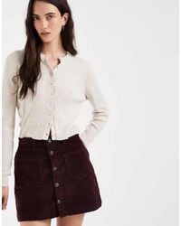 ONLY - Cord Button Through Mini Skirt - Lyst