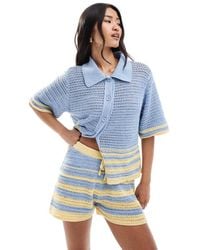 ASOS - Knitted Crochet Short Co-ord - Lyst