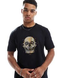 Paul Smith - Camiseta Negra De Corte Estándar Con Estampado De Calavera De - Lyst