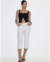 Stradivarius - Jeans Capri Bianchi - Lyst