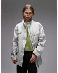 ARKET - Denim Workwear Funnel Neck Overshirt - Lyst