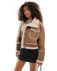 Bershka - Jack Van Imitatiesuède Met Imitatieschapenvacht - Lyst