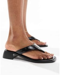 ASOS - Finale Toe Thong Heeled Mule Sandals - Lyst