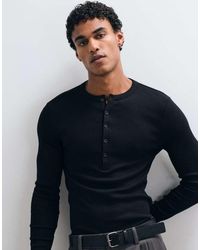 ASOS - Muscle Fit Long Sleeve T-shirt With Henley Neck - Lyst