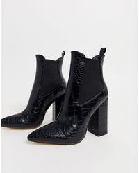 simmi london snake effect pointed ankle boots