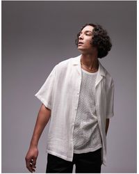 TOPMAN - Short Sleeve Relaxed Sheer Shirt - Lyst