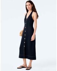 OMNES - Dresses Octavia Linen Halter Neck Dress With Pearl Buttons - Lyst