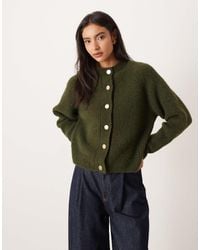 ASOS - Knitted Fisherman Rib Cardigan With Raglan Detail - Lyst