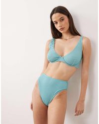 ASOS - Riddy Glitter Rib Azores High Leg High Waist Bikini Bottom - Lyst