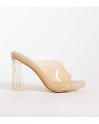 Public Desire - Kyoto Transparent Heeled Mules - Lyst