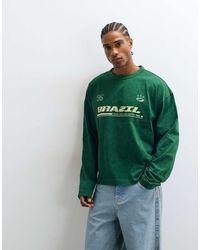 ASOS - Boxy Oversized Long Sleeve T-shirt With Brazil Graphic - Lyst