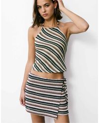 Pull&Bear - Top Allacciato Al Collo A Righe - Lyst