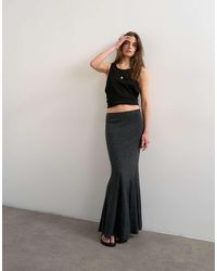 TOPSHOP - Gebreide Geribbelde Rok - Lyst