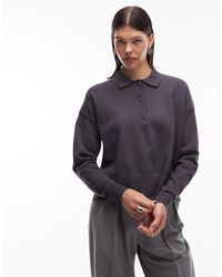 ASOS - Knitted Structured Rugby Top - Lyst