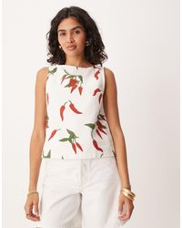ASOS - Denim Tank Top With Slash Neck - Lyst