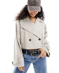 ASOS - Linen Cropped Trench Coat - Lyst