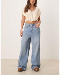 Mango - Mila Relaxed Straight Leg Jean With Bleach Front - Lyst