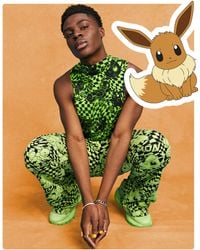 ASOS - Muscle Fit Cropped Vest With Pokemon All Over Prints - Lyst