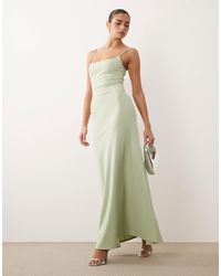 ASOS Cami Maxi Slip Dress in Green | Lyst