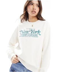 Tommy Hilfiger - Sweat coupe carrée style universitaire - Lyst