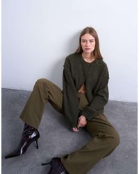 TOPSHOP - Knit Exposed Seams Relaxed Cardigan - Lyst