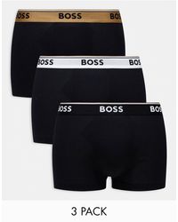 BOSS - Power - confezione da 3 paia di boxer aderenti neri - Lyst
