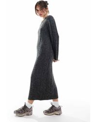 ASOS - Robe longueur mollet à côtes larges - anthracite clair - Lyst