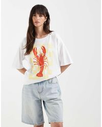 ONLY - Oversized T-Shirt Met Kreeftenprint - Lyst