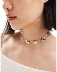ASOS - Choker Necklace With Hammered Disk Design - Lyst