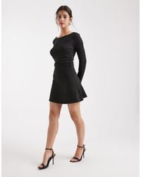 Vero Moda - Glitter Long Sleeve Ruched Mini Dress - Lyst