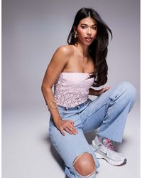 ASOS - Sculpted Lace Bandeau Top - Lyst