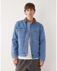RVCA - Post Dayshift Denim Jacket With Flannel Lining - Lyst