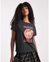 Levi's - Camiseta Negra De Corte Cuadrado Con Estampado Gráfico Del Logo De Estilo Wéstern De - Lyst