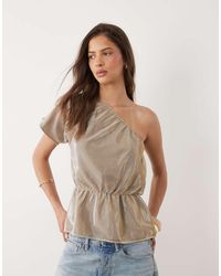 Motel - Astria One Shoulder Tie Belt Top - Lyst