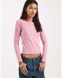 Hollister - Long Sleeve Slash Neck Seamless Top - Lyst