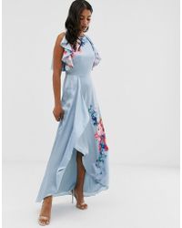 Ted Baker Fredila - Robe longue à imprimé - Framboisier - Bleu