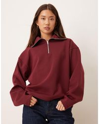ASOS - Interlock Half Zip Sweatshirt - Lyst