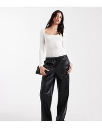 Vero Moda - Tie Waist Wide Leg Faux Leather Trouser - Lyst