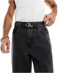 Calvin Klein - Round Mono Plaque 40mm Leather Belt - Lyst