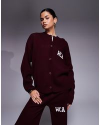 ASOS - Weekend Collective Co-ord Knitted Cardigan With Varsity Graphic - Lyst