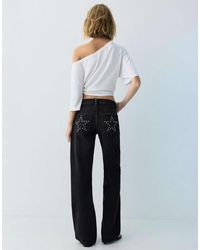 Pull&Bear - Straight-leg Jeans With Star Studs - Lyst