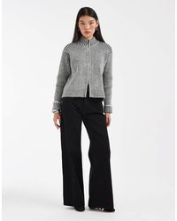 Rains - 31020 Sapa Zip Through Funnel Neck Knitted Cardigan - Lyst