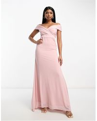 TFNC London - Bridesmaids Bardot Fitted Maxi Dress - Lyst