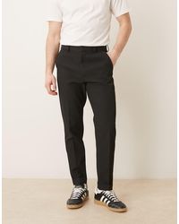 ASOS - Smart Tapered Comfort Ribbed Pants - Lyst