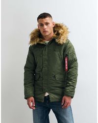 Alpha Industries - Faux Fur Hooded Parka Jacket - Lyst